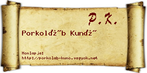 Porkoláb Kunó névjegykártya